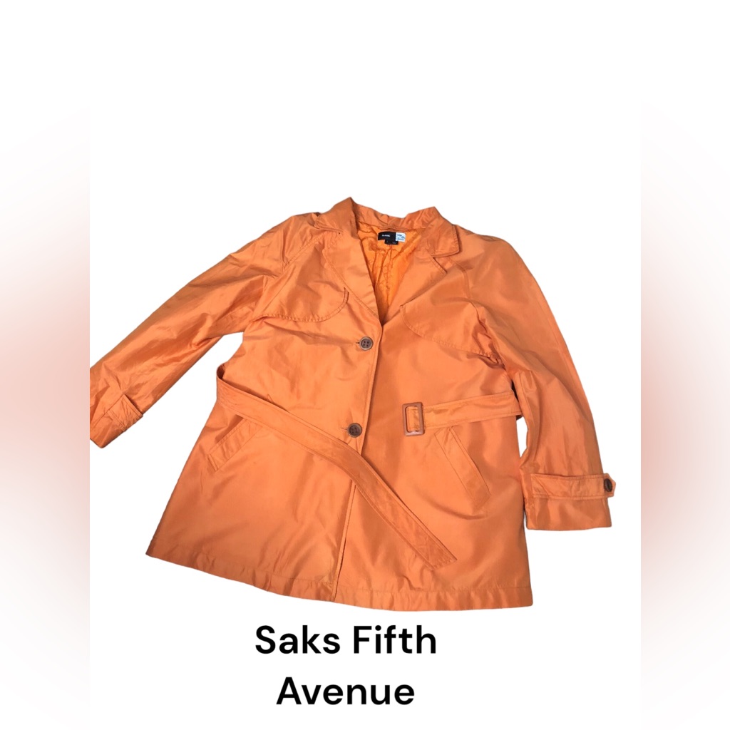 Saks Fifth Avenue Silk Orange Jacket Size L